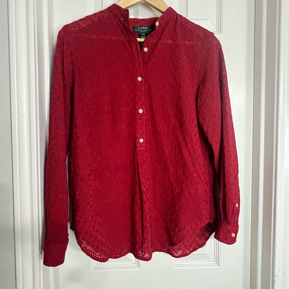 Lauren by Ralph Lauren red top